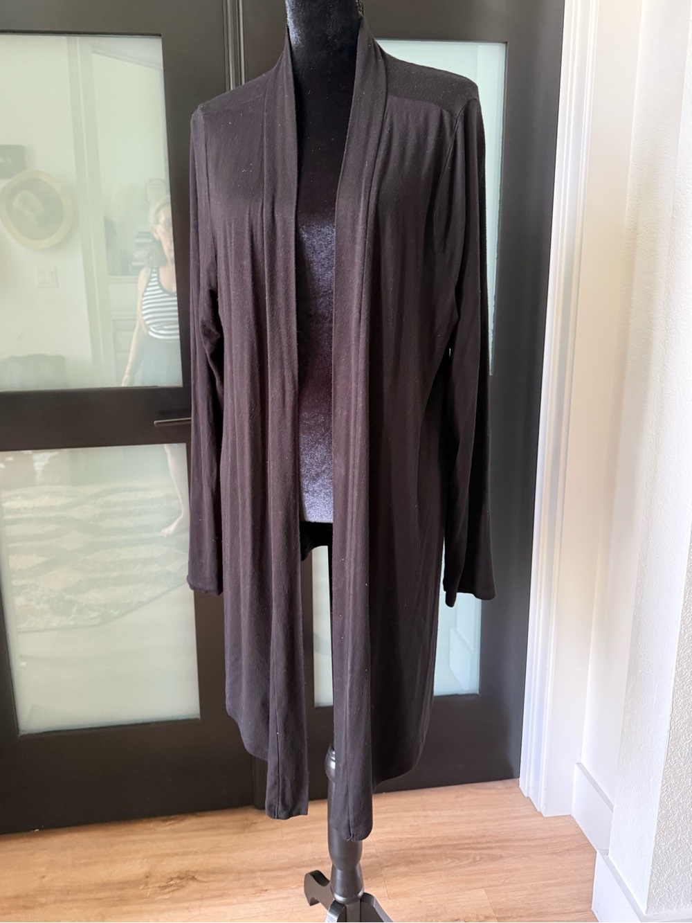 Zenana Outfitters Black Open-Front Long Cardigan 2X